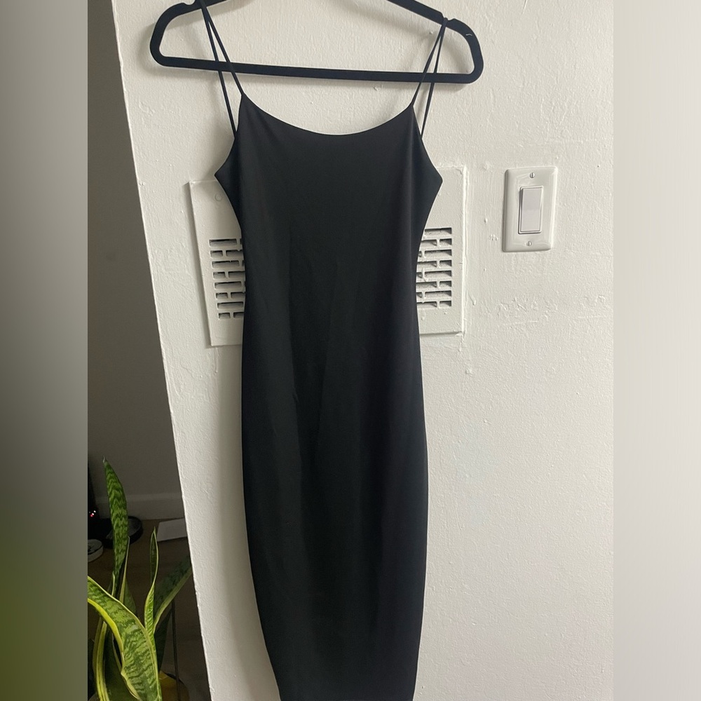 PrettyLittleThing open back black dress